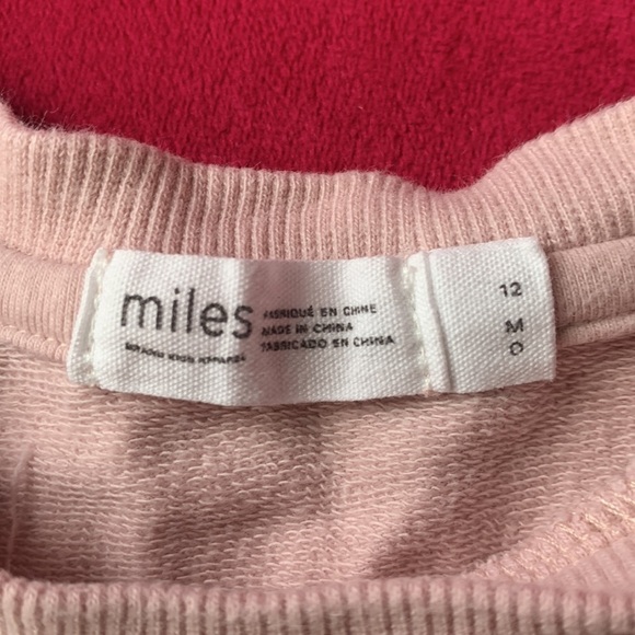 Toddler Miles Baby Sweatsuit 2 pieces blush pink size 12 M top 18M bottom - Picture 2 of 6